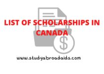 list of scholarships in Canada